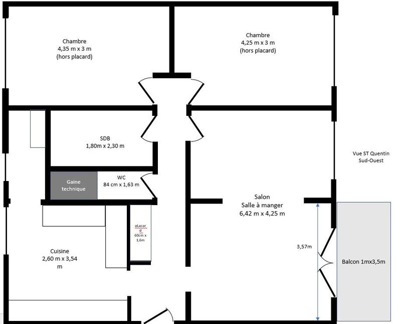 Appartement - 79 m² - 4 pièces