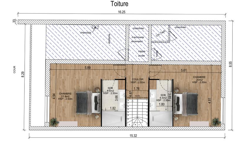 Appartement - 90 m² - 4 pièces