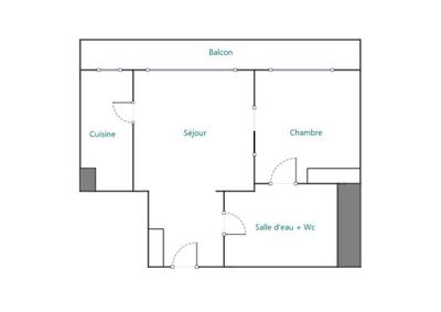 Appartement - 43 m² - 2 pièces