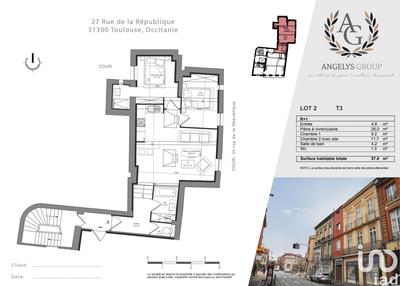 Appartement - 57 m² - 3 pièces