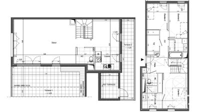 Duplex - 121 m² - 4 pièces