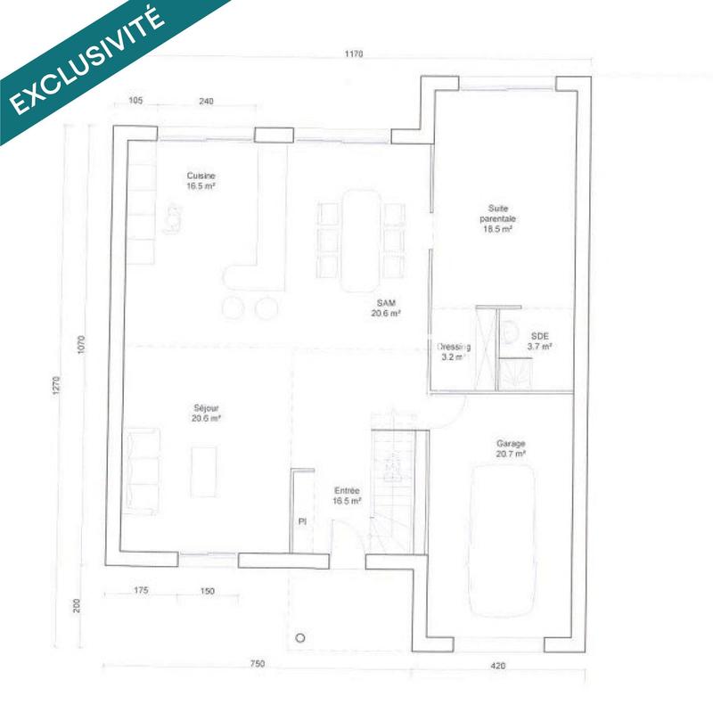 Maison - 154 m² - 7 pièces