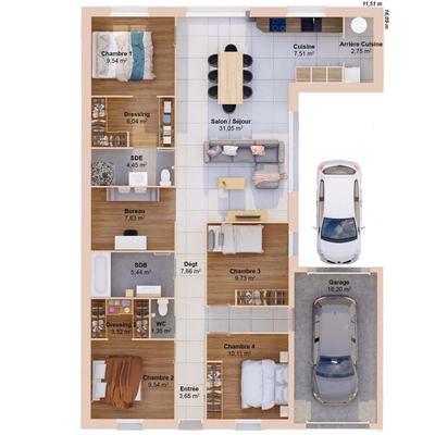 Maison - 120 m² - 6 pièces