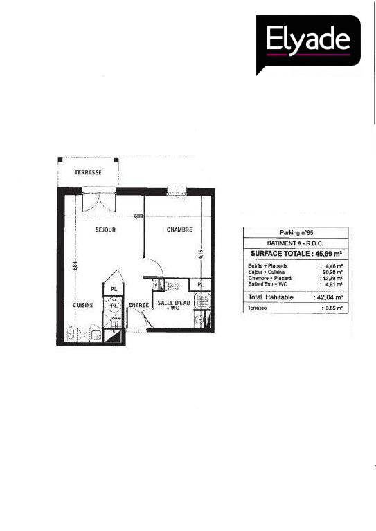 Appartement - 42 m² - 2 pièces