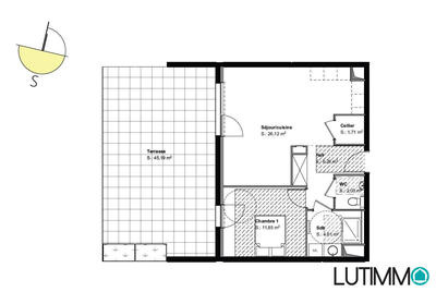 Appartement - 52 m² - 2 pièces