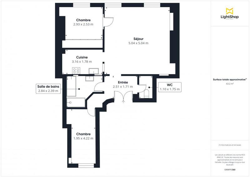 Appartement - 65 m² - 3 pièces