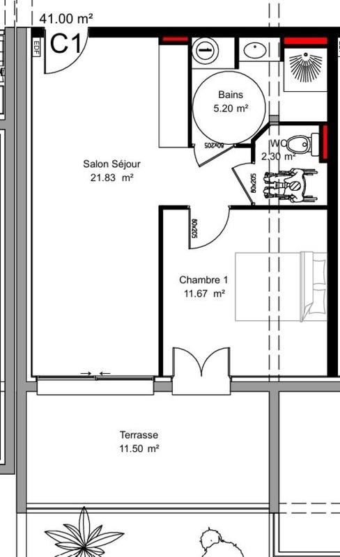 Appartement - 41 m² - 2 pièces