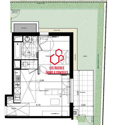 Appartement - 43 m² - 2 pièces