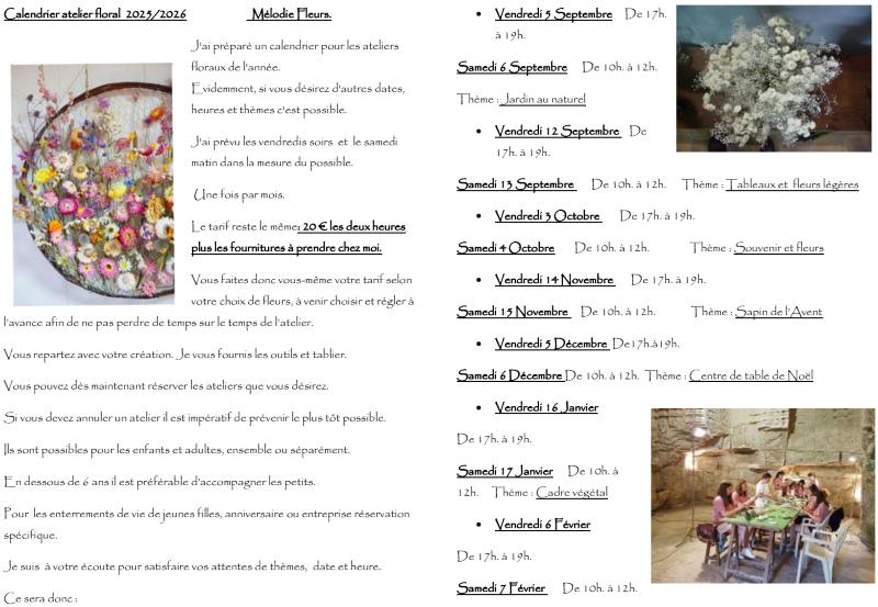 Ateliers floraux chez Mélodie