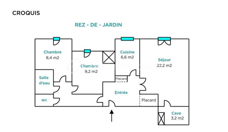 Appartement - 62 m² - 3 pièces