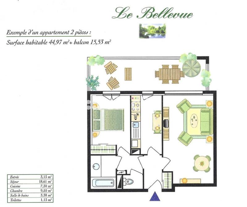 Appartement - 45 m² - 2 pièces