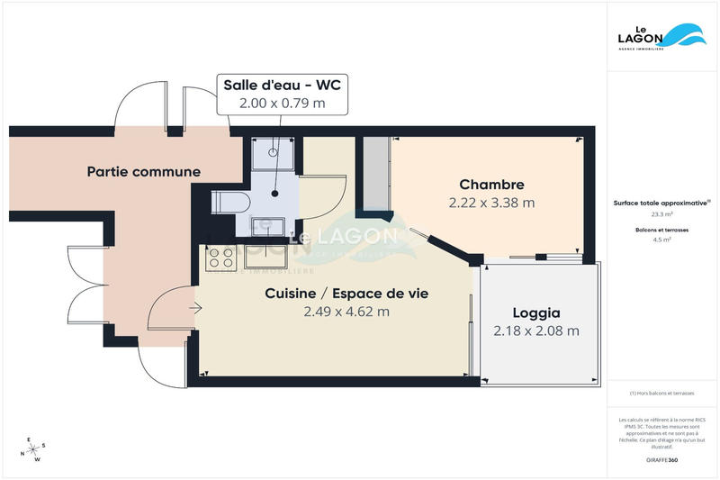 Appartement - 23 m² - 2 pièces