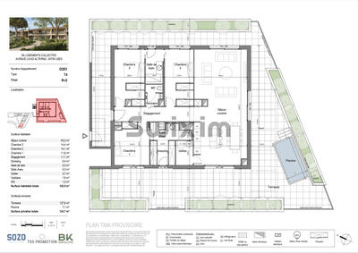 Appartement - 130 m² - 4 pièces