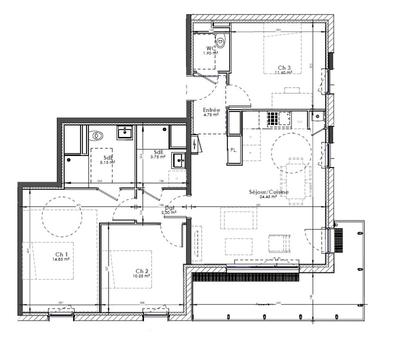 Appartement - 79 m² - 4 pièces