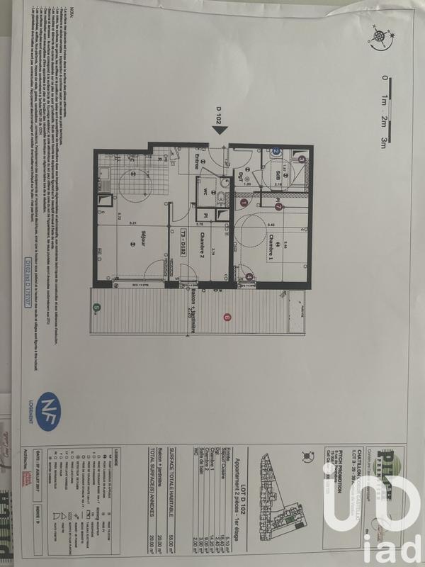 Appartement - 59 m² - 3 pièces