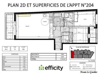 Appartement - 79 m² - 3 pièces