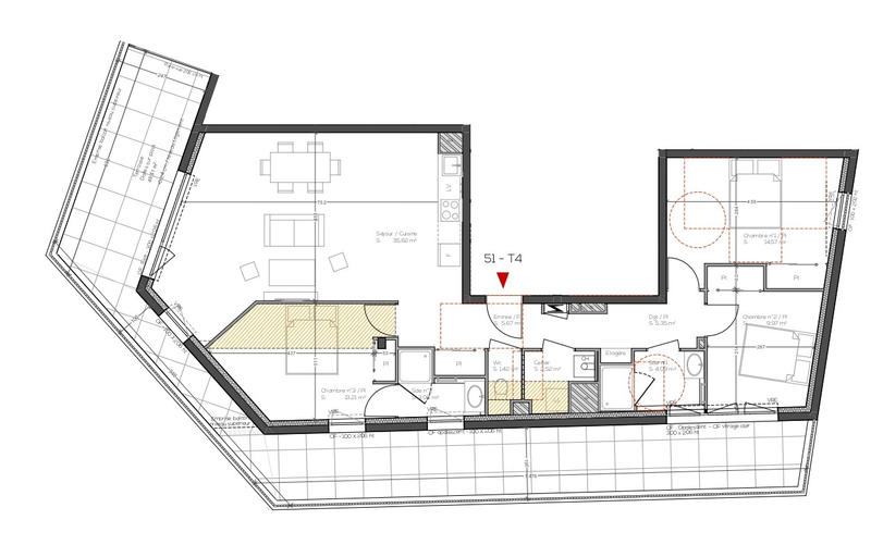 Appartement - 95 m² - 4 pièces