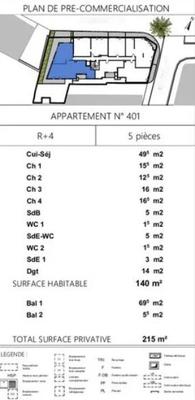 Appartement - 140 m² - 5 pièces