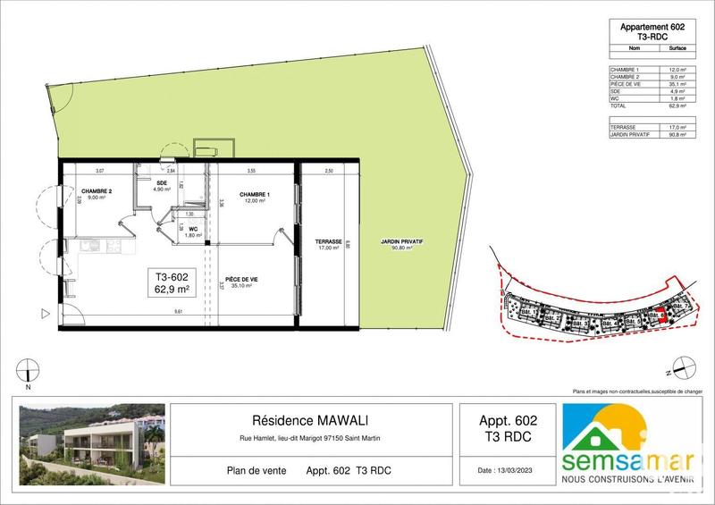 Appartement - 63 m² - 3 pièces