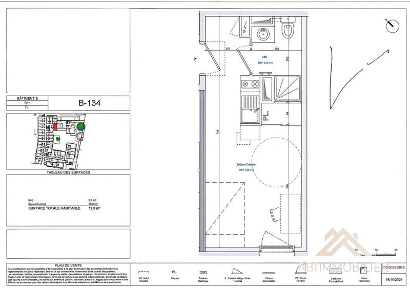 Appartement - 20 m² - 1 pièce