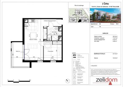 Appartement - 43 à 70 m² - 2 pièces