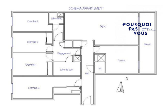 Appartement - 106 m² - 5 pièces