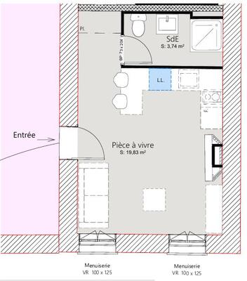 Appartement - 24 m² - 1 pièce