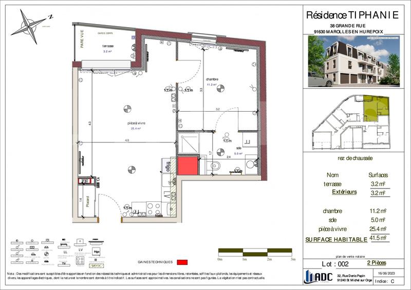Appartement - 41 m² - 2 pièces