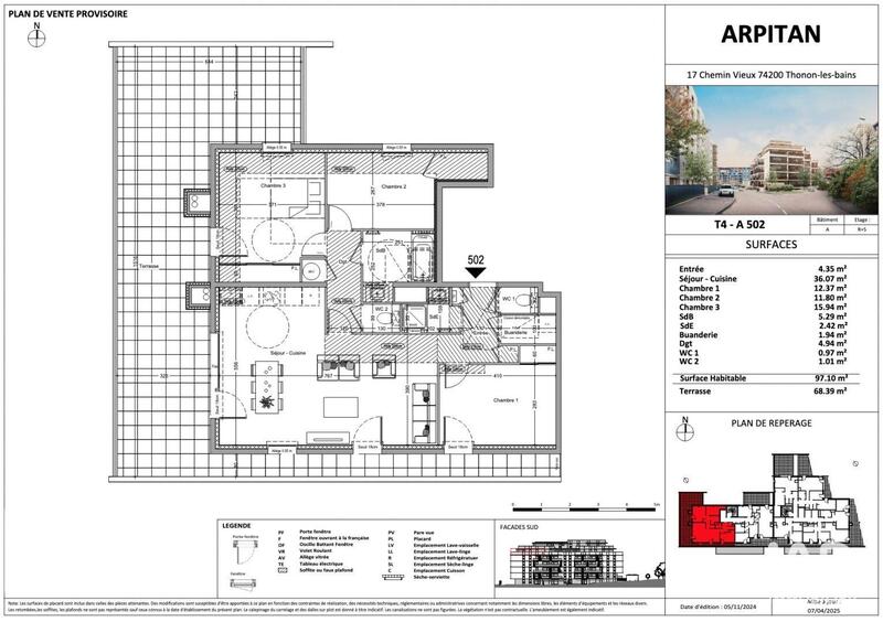Appartement - 97 m² - 4 pièces