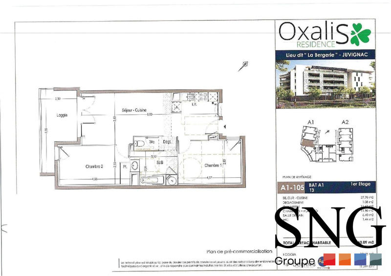 Appartement - 60 m² - 3 pièces