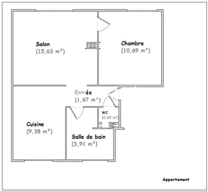 Appartement - 40 m² - 2 pièces