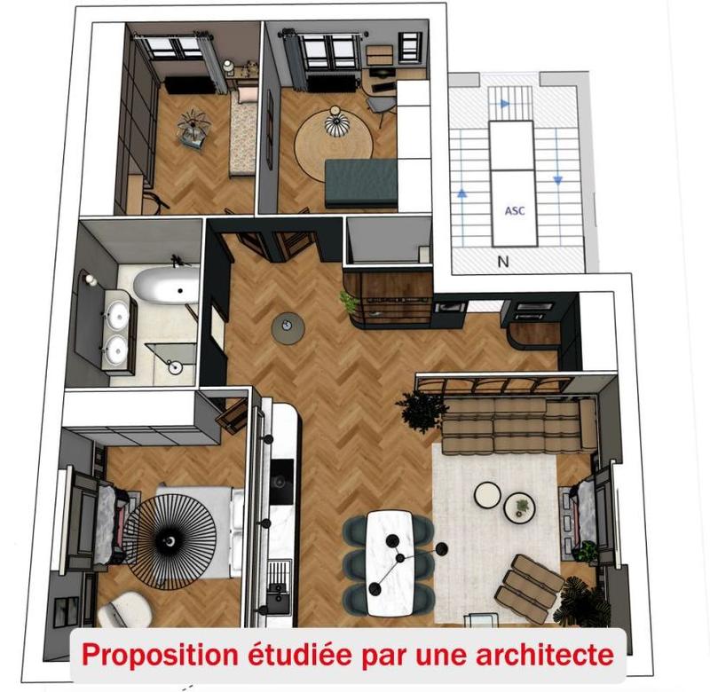 Appartement - 92 m² - 4 pièces