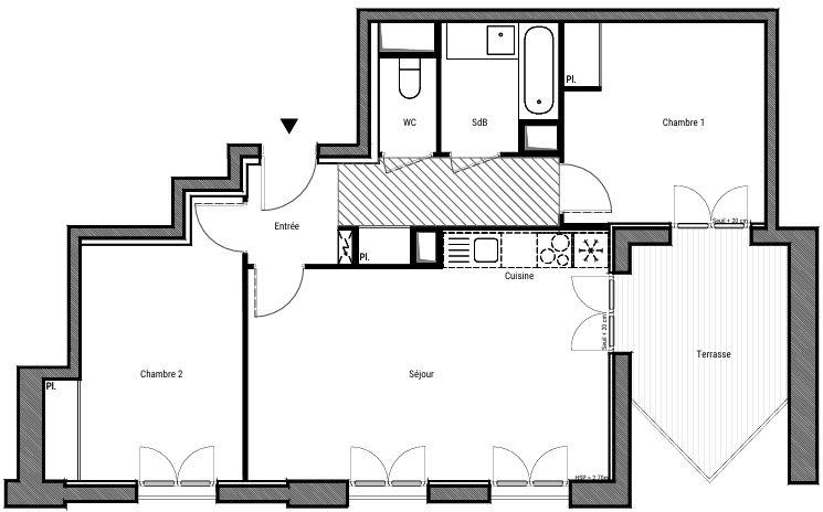Appartement - 65 m² - 3 pièces