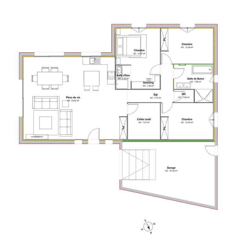 Maison - 119 m² - 5 pièces