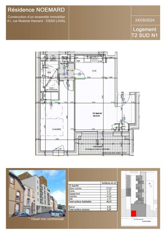 Appartement - 46 m² - 2 pièces