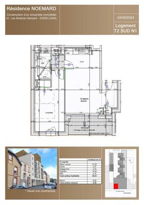 Appartement - 46 m² - 2 pièces