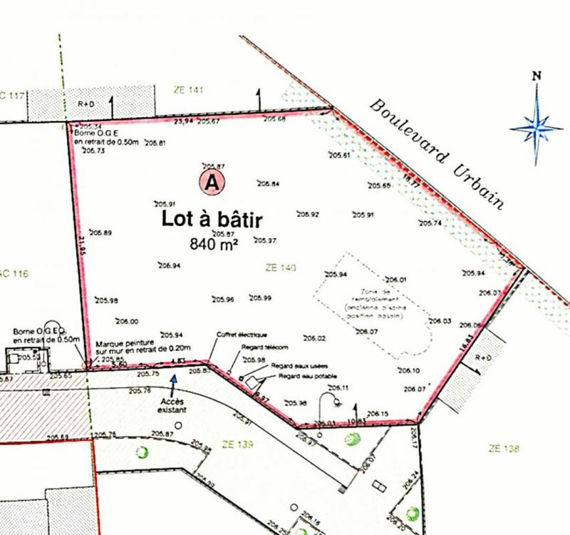 Terrain constructible - 840 m²