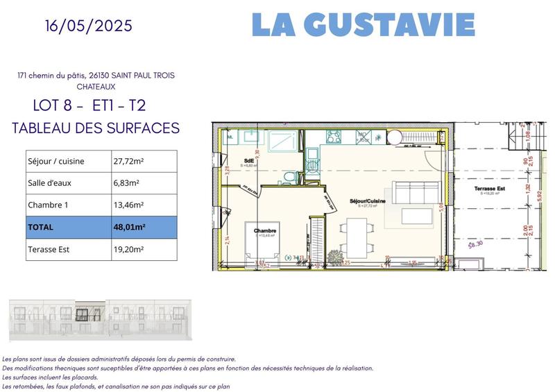 Appartement - 48 m² - 2 pièces