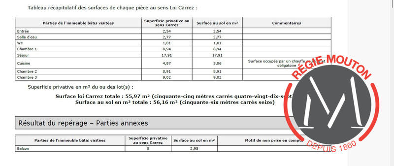Appartement - 56 m² - 4 pièces