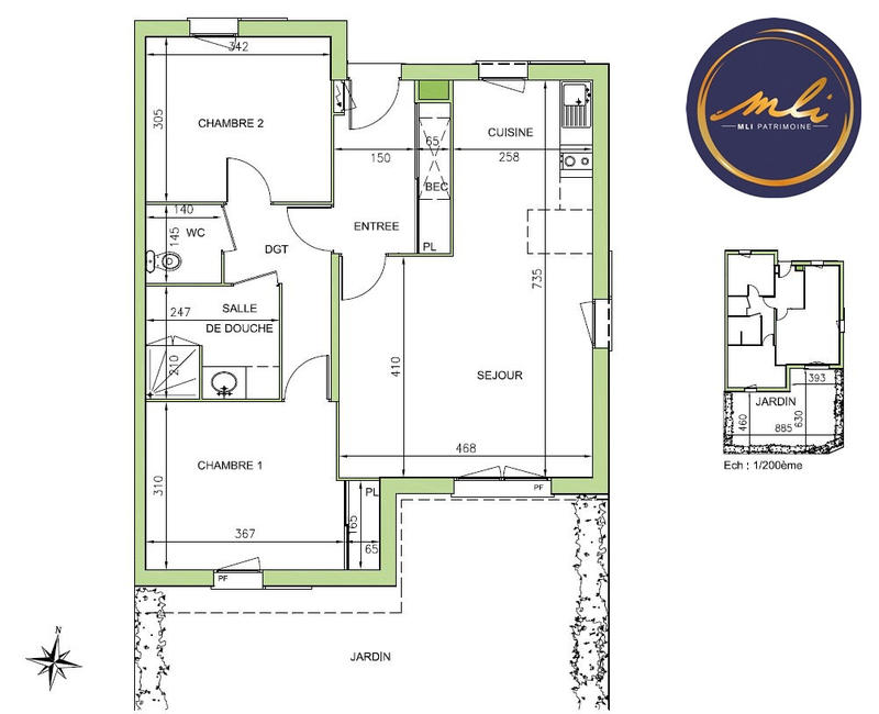 Maison - 67 m² - 3 pièces
