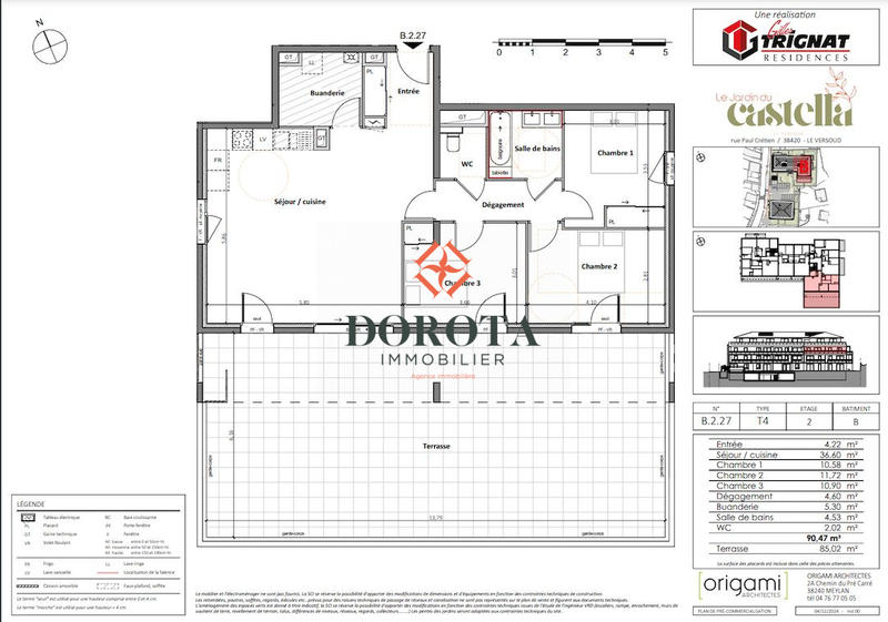 Appartement - 90 m² - 4 pièces