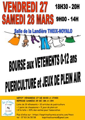 Bourse aux vêtements 0-12 ans, puériculture et jeux de plein air