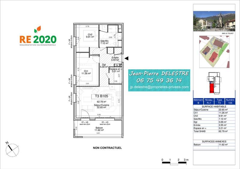 Appartement - 62 m² - 3 pièces