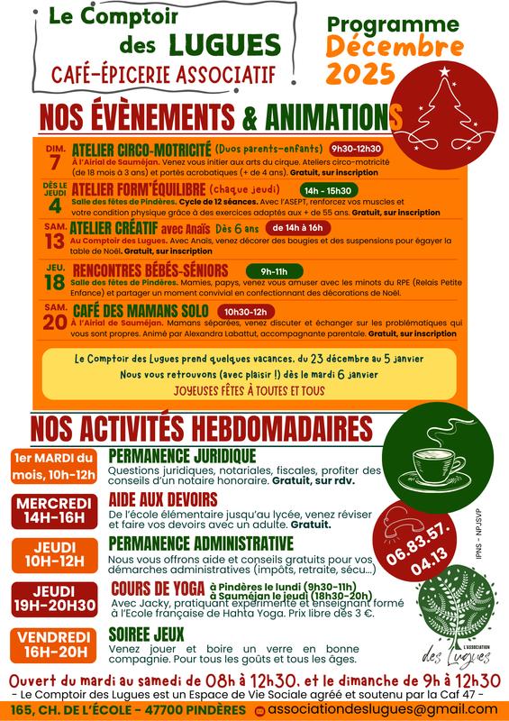 Programme des Lugues - décembre 2025