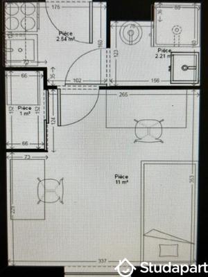 Appartement - 17 m² - 1 pièce