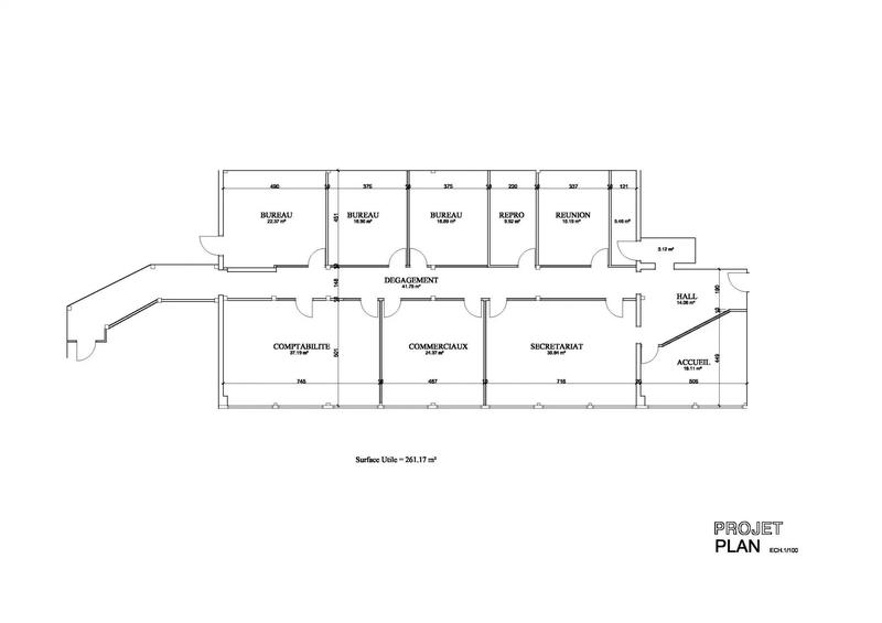 Bureau - 262 m² - 8 pièces