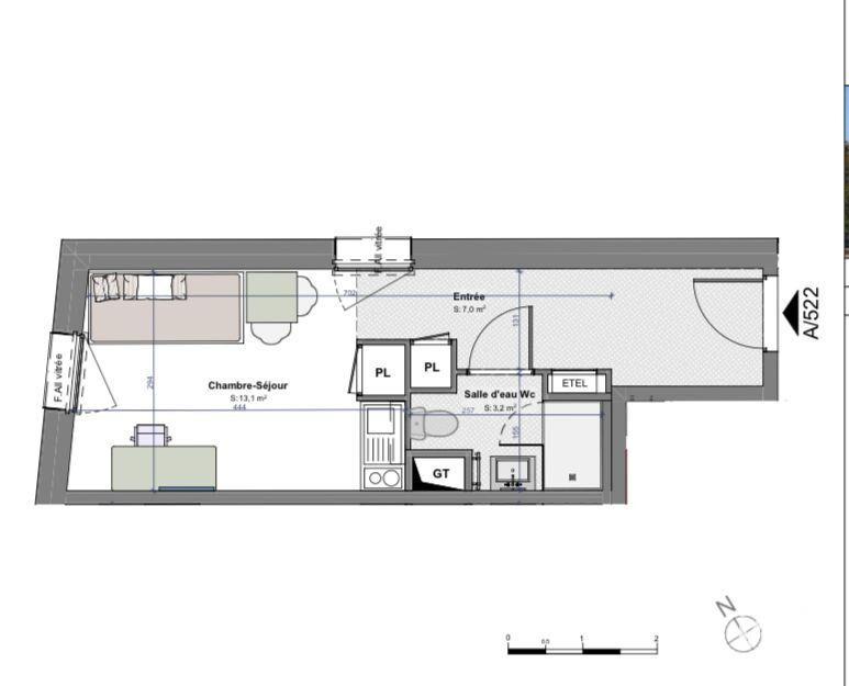 Appartement - 23 m² - 1 pièce