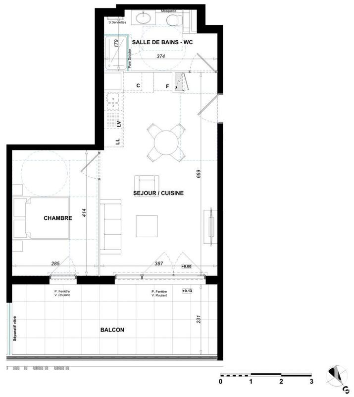 Appartement - 43 m² - 2 pièces