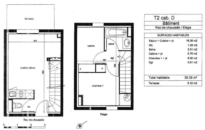 Appartement - 35 m² - 2 pièces