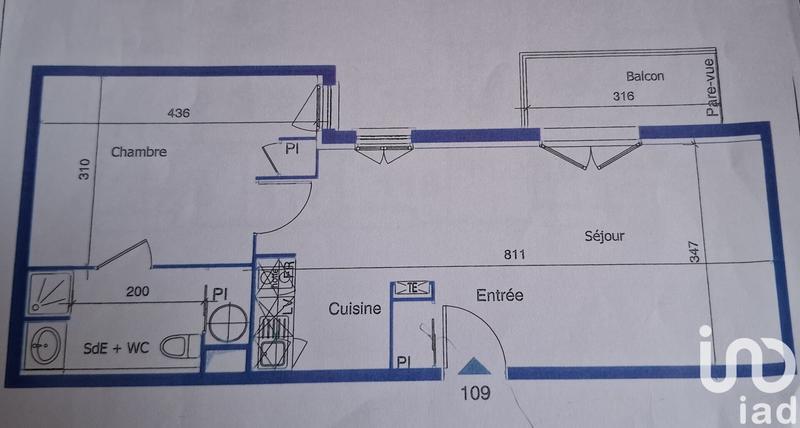 Appartement - 45 m² - 2 pièces
